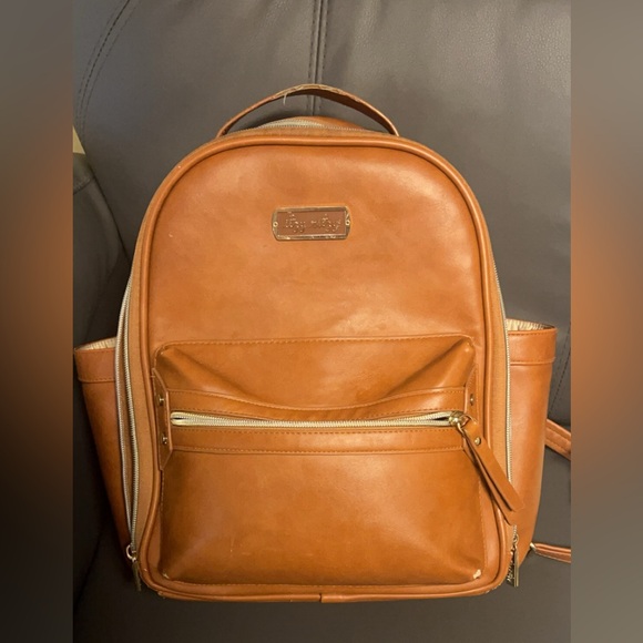 Tan leather Itzy Ritzy mini Backpack - Picture 2 of 3